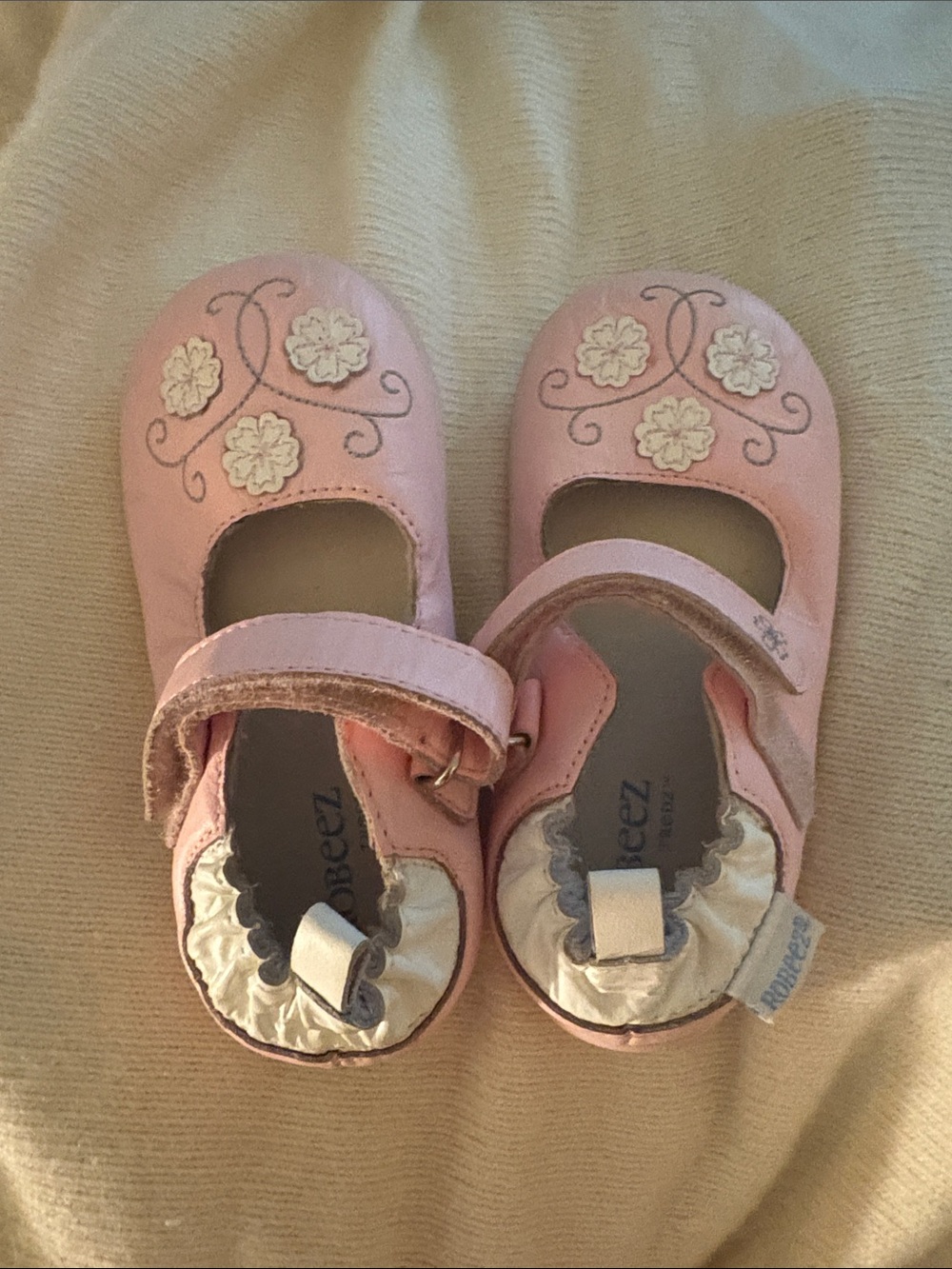 Robeez Leather Soft Sole Shoe PINK Mary Jane